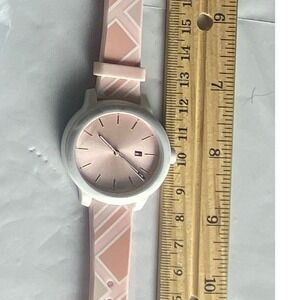 Tommy Hilfiger Pink White Geometric Pattern Analog Wristwatch‎